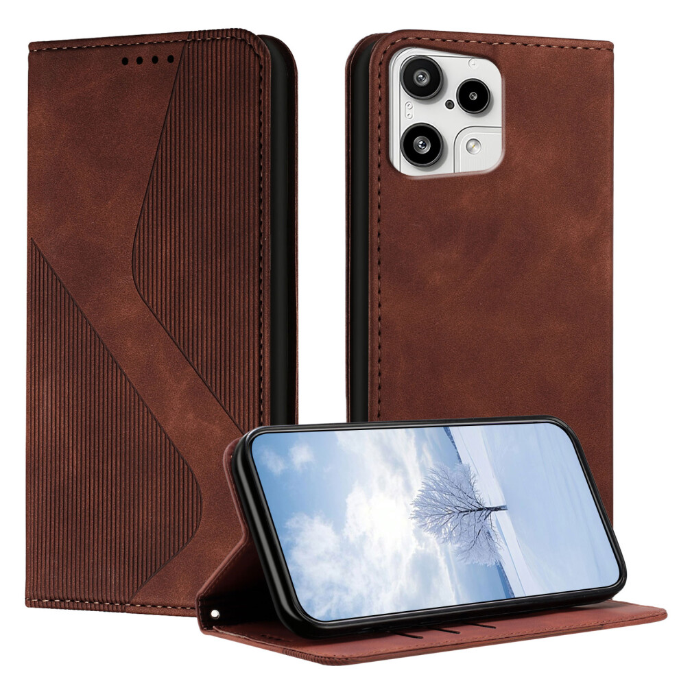(Brown) For Nothing Phone (3A) Lite 5G Phone Cover Skin-Touch Feel Leather Wallet Case With Stand Brown 6914297658780