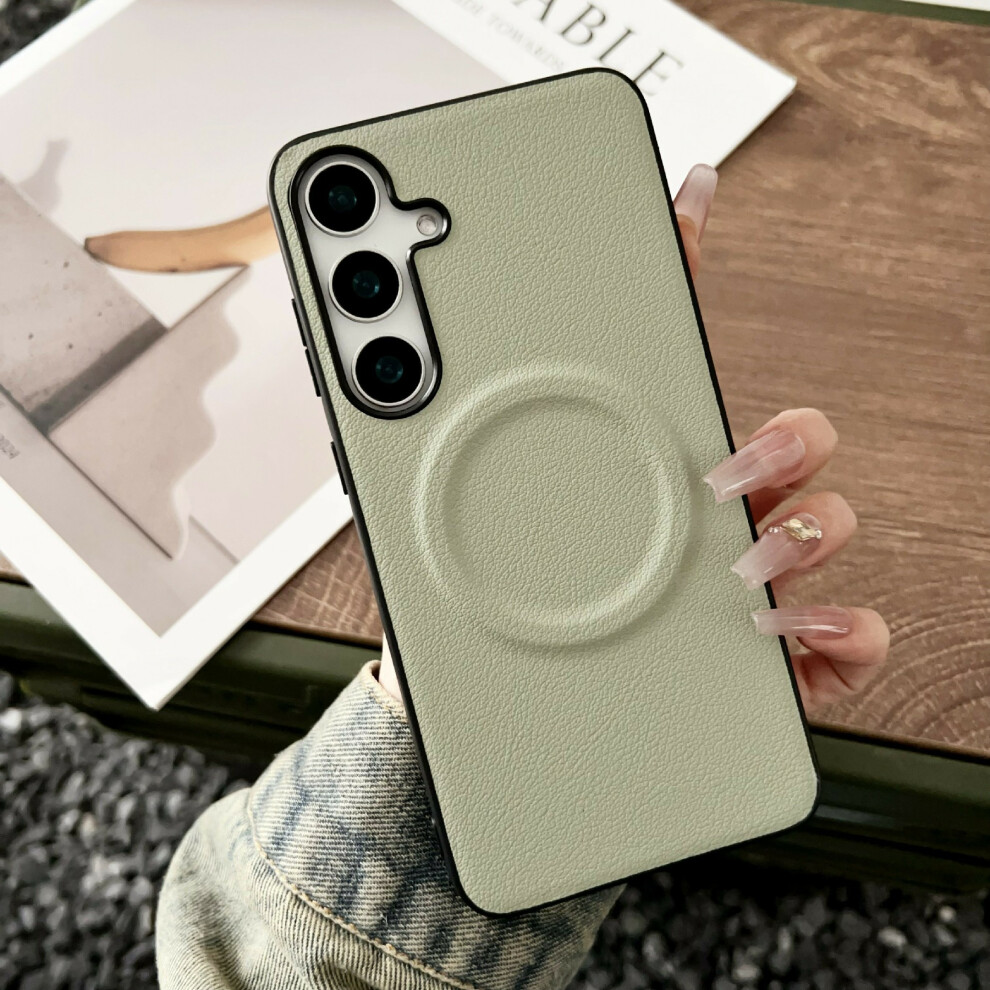 (Light ) For Samsung Galaxy A17 4G / A17 5G Magnetic Case Pu Leather + Tpu Phone Back Cover Green 6914295168243