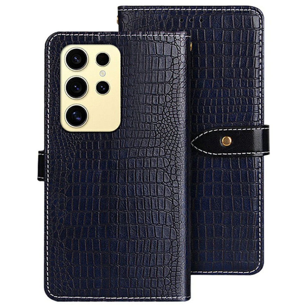 (Blue) For Samsung Galaxy S26 Ultra Case Crocodile Texture Pu Leather Flip Phone Cover Blue 6914296578980