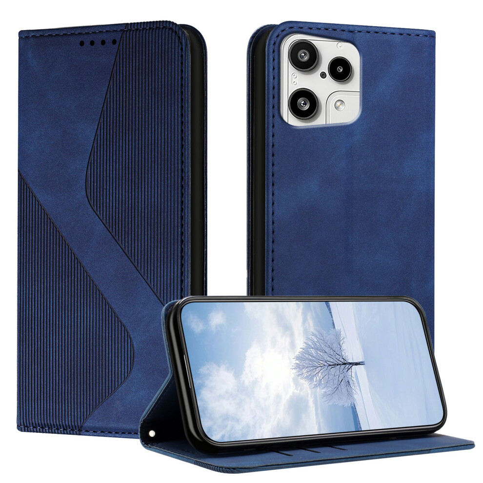 (Blue) For Nothing Phone (3A) Lite 5G Phone Cover Skin-Touch Feel Leather Wallet Case With Stand Blue 6914294408210