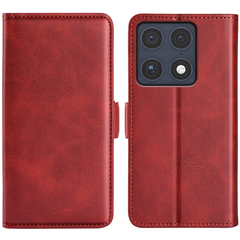 (Red) For Motorola Signature 5G / Moto X70 Air Pro 5G Case Calf Texture Leather Wallet Phone Cover Red 6914299839224