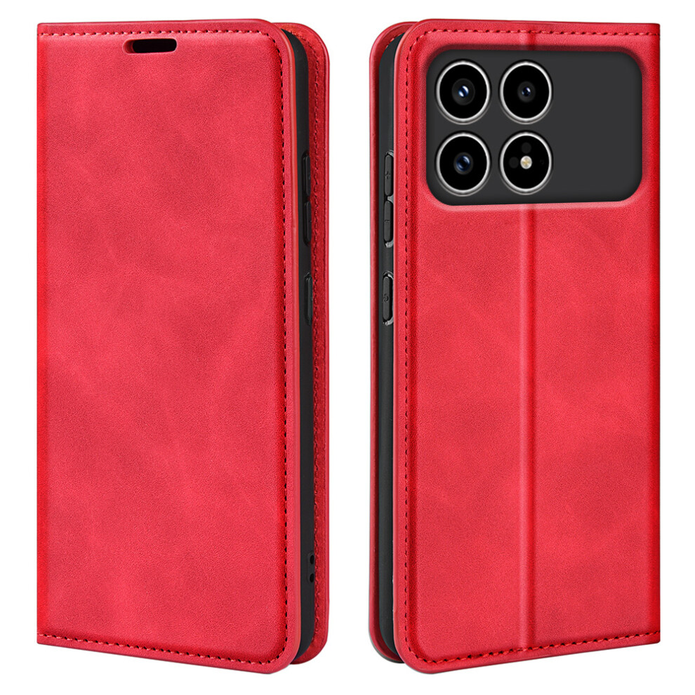 (Red) Phone Case For Xiaomi Mi K90 5G / Poco F8 Pro Skin Touch Leather Wallet Cover Red 6914290468843