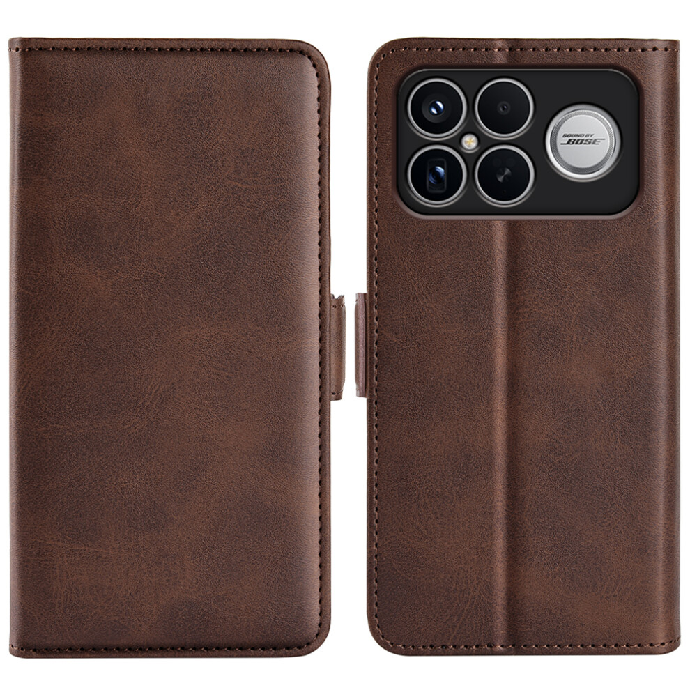 (Brown) For Xiaomi Redmi K90 Pro Max 5G / Poco F8 Ultra Case Calf Texture Leather Wallet Phone Cover Brown 6914292837845