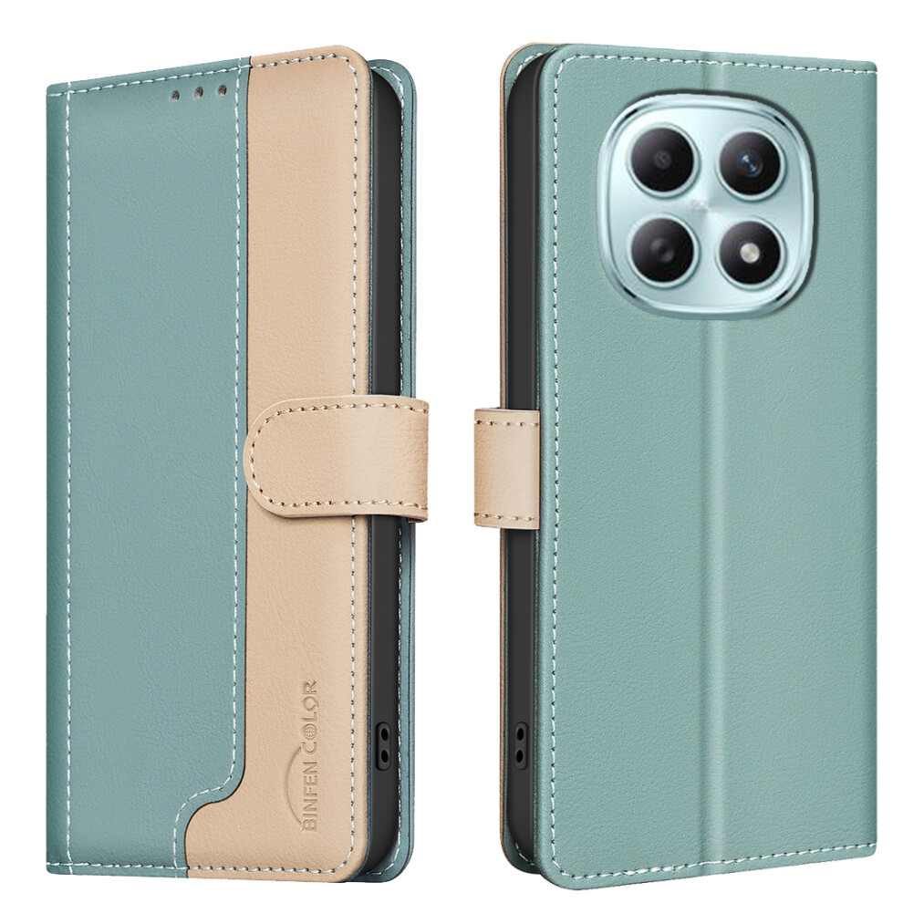 (Green) For Xiaomi Poco M8 5G / Redmi Note 15 5G (Global) / 15 4G (Global) Leather Case Splicing Color Rfid Blocking Wallet Sta Green 6914295715720