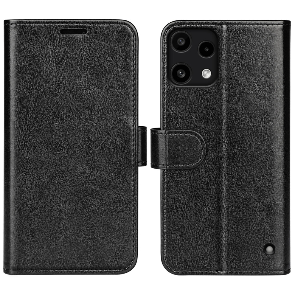 (Black) For Nothing Phone (3A) Lite 5G Case Crazy Horse Texture Stand Leather Phone Cover Black 6914299999584