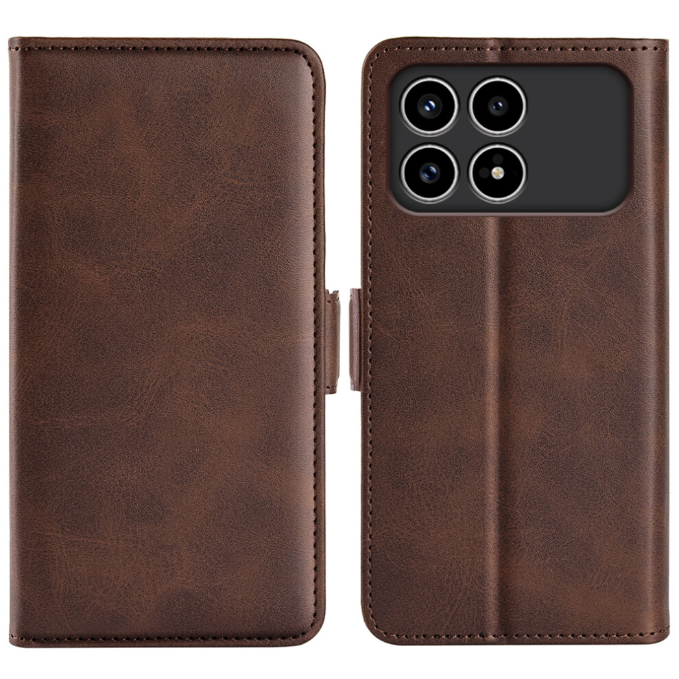 (Brown) For Xiaomi Redmi K90 5G / Poco F8 Pro Case Calf Texture Leather Wallet Phone Cover Brown 6914294085299