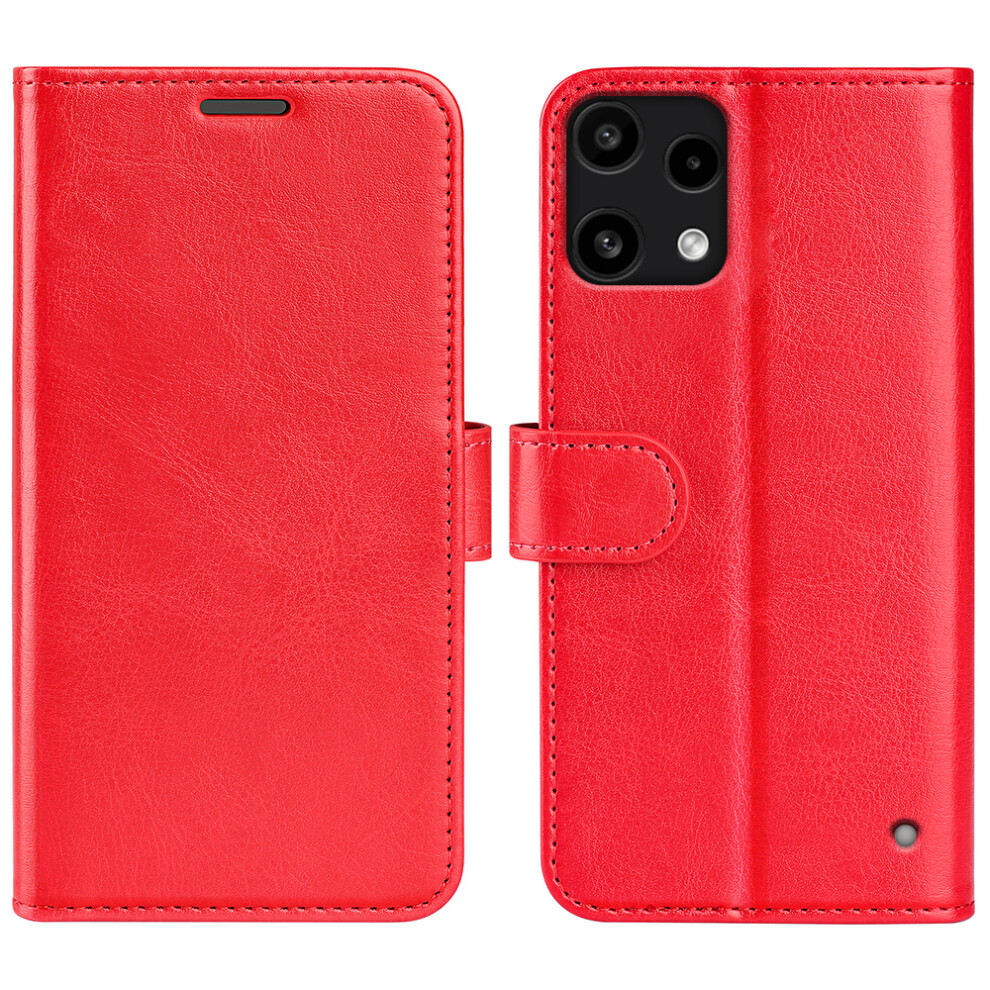 (Red) For Nothing Phone (3A) Lite 5G Case Crazy Horse Texture Stand Leather Phone Cover Red 6914298942444