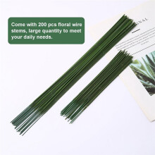Florist Wire, 200pcs Plastic Floral Stem, Artificial Flower Rod, Plant Stub Wire Green Florist Wires, Floral Wire