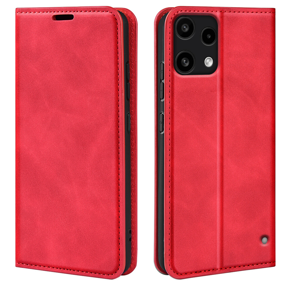 (Red) For Nothing Phone (3A) Lite 5G Case Skin Touch Leather Wallet Phone Cover Red 6914299116158
