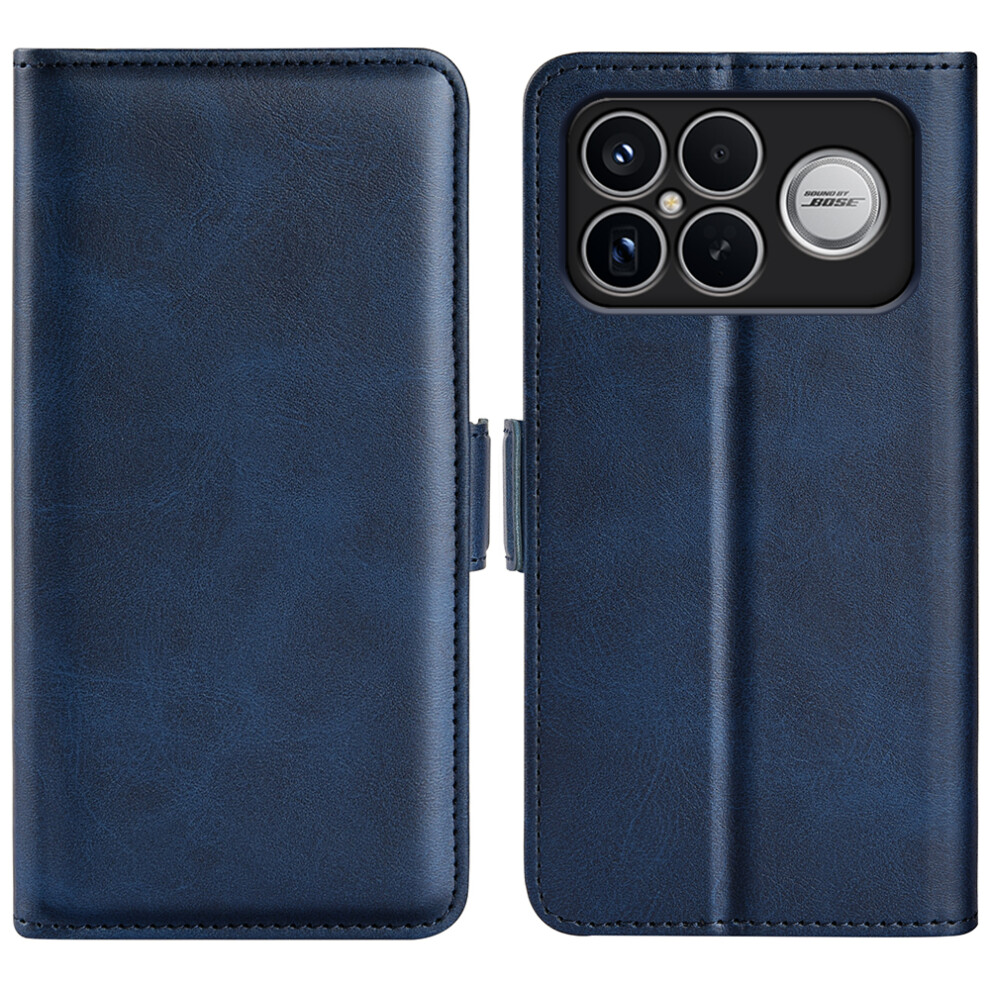 (Blue) For Xiaomi Redmi K90 Pro Max 5G / Poco F8 Ultra Case Calf Texture Leather Wallet Phone Cover Blue 6914297186801