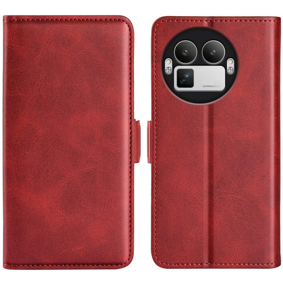 (Red) For Realme Gt 8 Pro 5G Case Calf Texture Leather Wallet Phone Cover Red 6914299878803