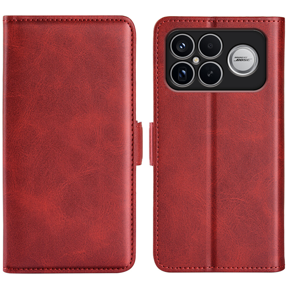 (Red) For Xiaomi Mi K90 Pro Max 5G / Poco F8 Ultra Case Calf Texture Leather Wallet Phone Cover Red 6914291965792