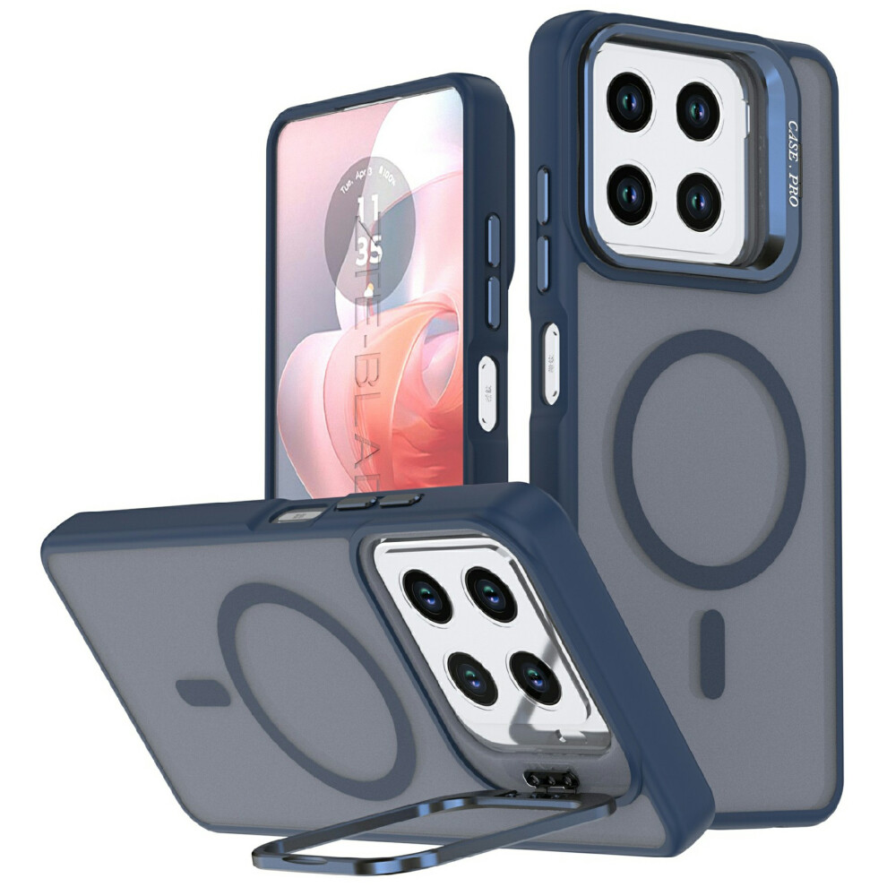 (Blue) For Zte Blade A56 Magnetic Case Foldable Kickstand Matte Pc + Tpu Phone Cover Blue 6914292267963