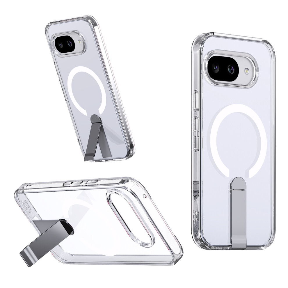 (Transparent) For Google Pixel 10A Magnetic Case Kickstand Tpu + Acrylic Phone Cover 6914291752255