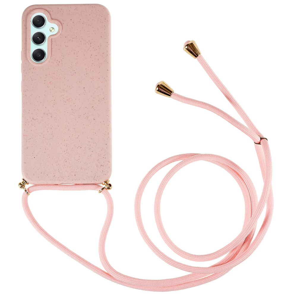 (Pink) For Samsung Galaxy S26 Case Biodegradable Wheat Straw + Tpu Eco-Friendly Phone Cover With Lanyard Pink 6914293293398