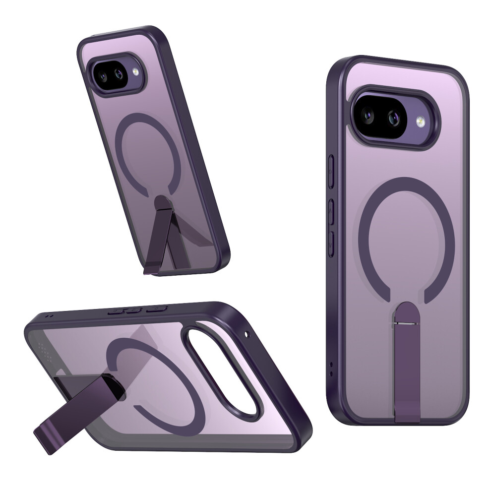 (Dark ) For Google Pixel 10A Magnetic Case Kickstand Tpu + Acrylic Phone Cover Purple 6914298939819