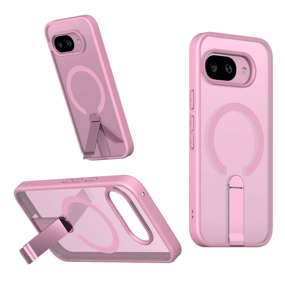 (Pink) For Google Pixel 10A Magnetic Case Kickstand Tpu + Acrylic Phone Cover Pink 6914291992835