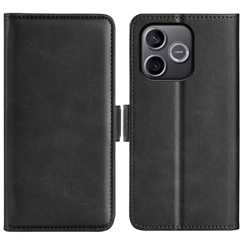 (Black) For Honor 600 Lite 5G Case Calf Texture Leather Wallet Phone Cover Black 6914293318114