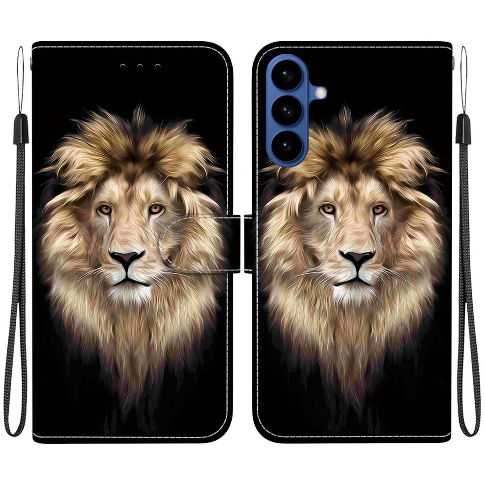 (Lion Head) For Samsung Galaxy A57 5G Case Pattern Printing Leather Flip Wallet Phone Cover With Lanyard 6914298616963