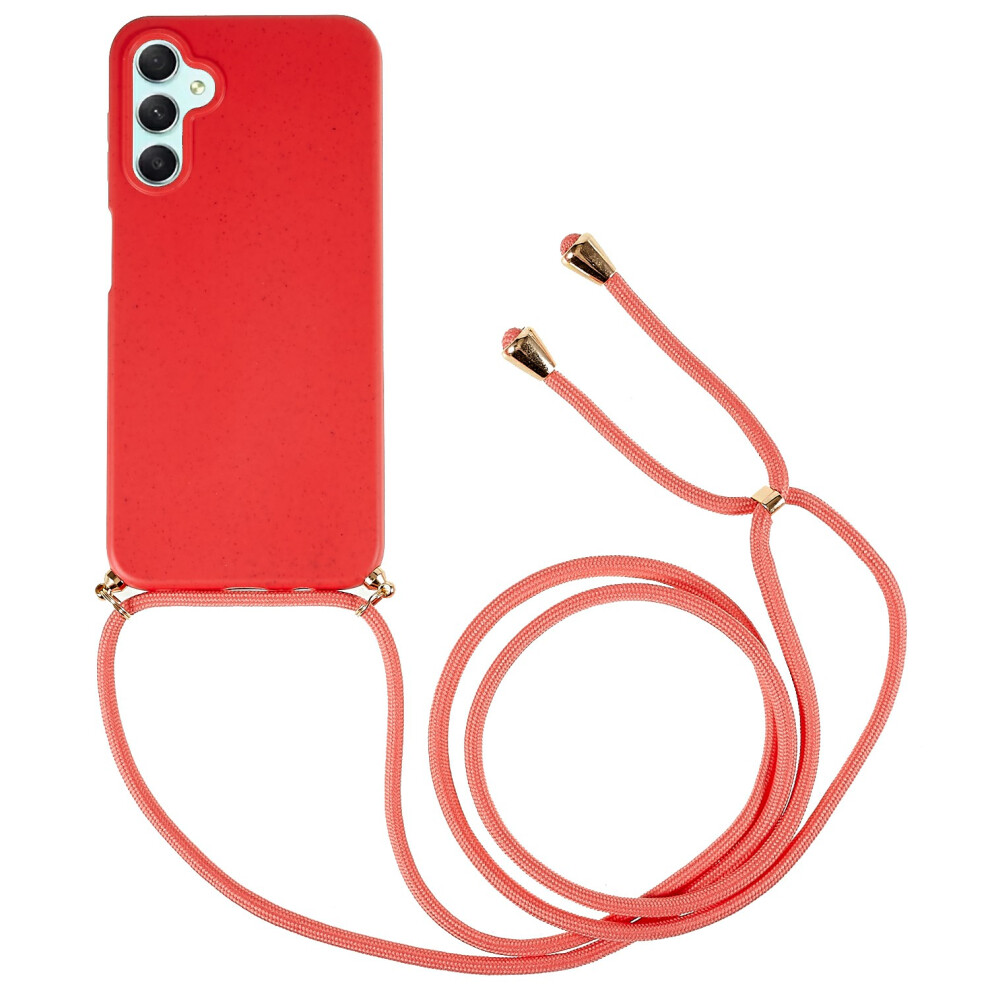 (Red) For Samsung Galaxy S26+ Case Biodegradable Wheat Straw + Tpu Eco-Friendly Phone Cover With Lanyard Red 6914295848213