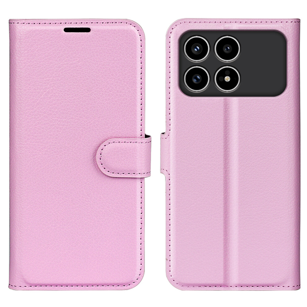 (Pink) Phone Case For Xiaomi Redmi K90 5G / Poco F8 Pro Wallet Stand Litchi Texture Shockproof Leather Phone Cover Pink 6914297647395