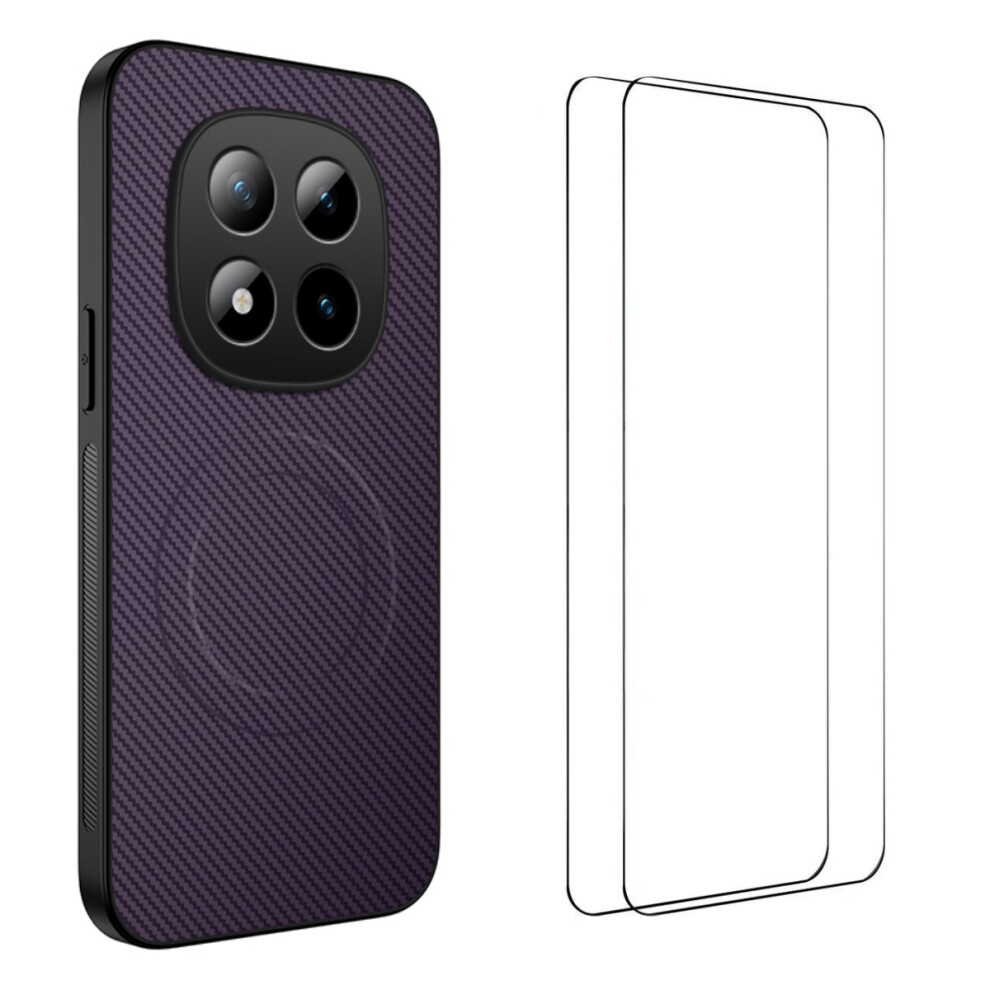 (Purple) Wanlonfeng For Xiaomi Redmi Note 15 Pro 5G (Global) Magnetic Case Tq1 Series Carbon Fiber Texture Pc Tpu Phone Cover Wi Purple 6914292790966