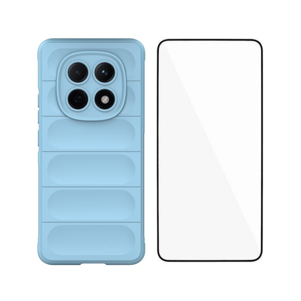 (Baby ) Wanlonfeng Hd Series For Xiaomi Poco M8 5G / Redmi Note 15 5G (Global) Tpu Case Anti Slip Phone Cover With Tempered Glas Blue 6914297198088
