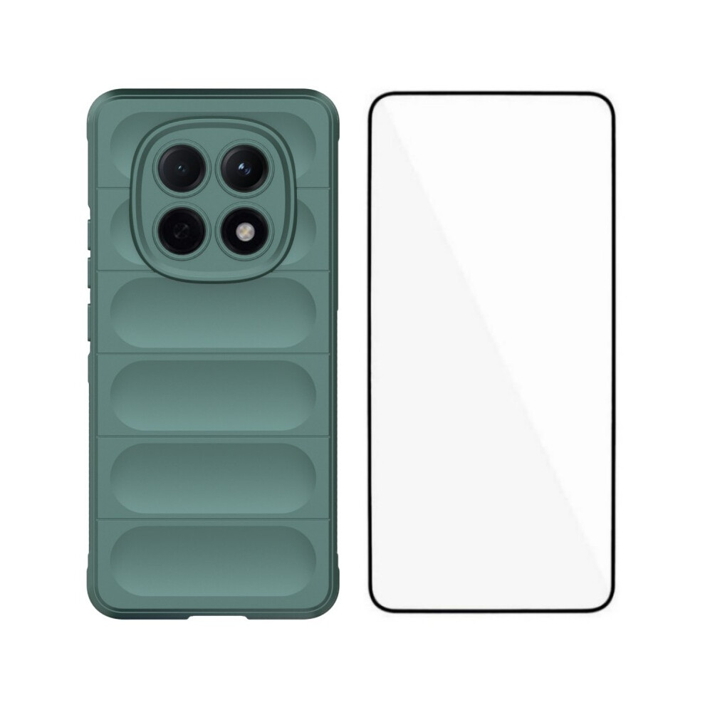 (Army ) Wanlonfeng Hd Series For Xiaomi Poco M8 5G / Redmi Note 15 5G (Global) Tpu Case Anti Slip Phone Cover With Tempered Glas Green 6914292533167