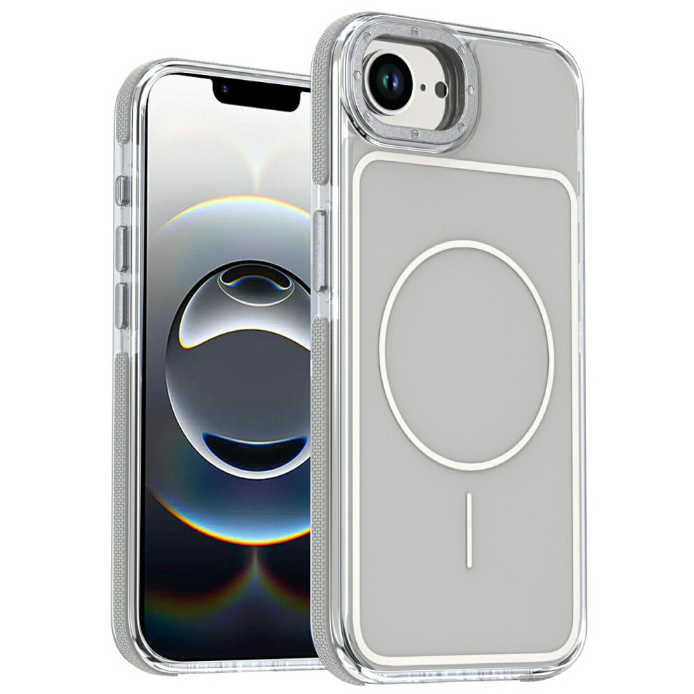 (Grey) For Iphone 17E / 16E Magnetic Case Dual Color Shockproof Tpu Pc Phone Cover Compatible With Magsafe Grey 6914291079246