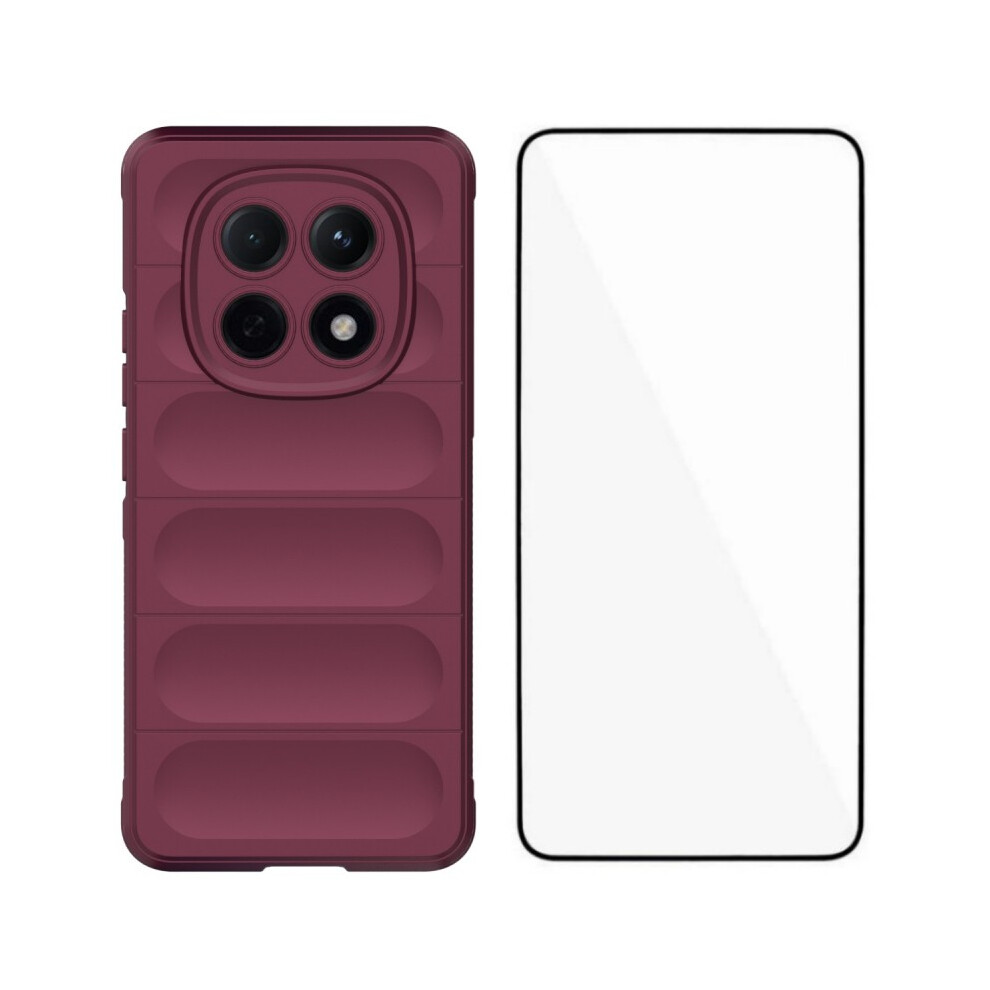 (Wine ) Wanlonfeng Hd Series For Xiaomi Poco M8 5G / Mi Note 15 5G (Global) Tpu Case Anti Slip Phone Cover With Tempe Glas Red 6914295360005