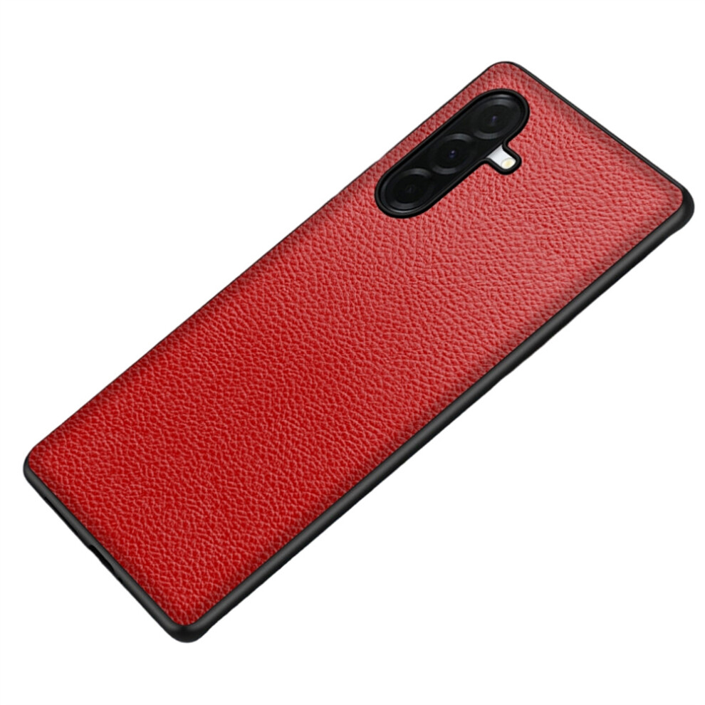 (Red) For Samsung Galaxy A37 5G Case Litchi Texture Pu Leather Coated Pc + Tpu Protective Phone Back Cover Red 6914291112424