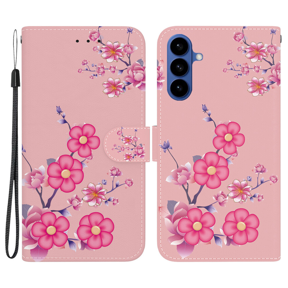 (Sakura) For Samsung Galaxy S26+ Wallet Phone Case Anti-Drop Pattern Printing Leather Flip Cover With Strap 6914294478053
