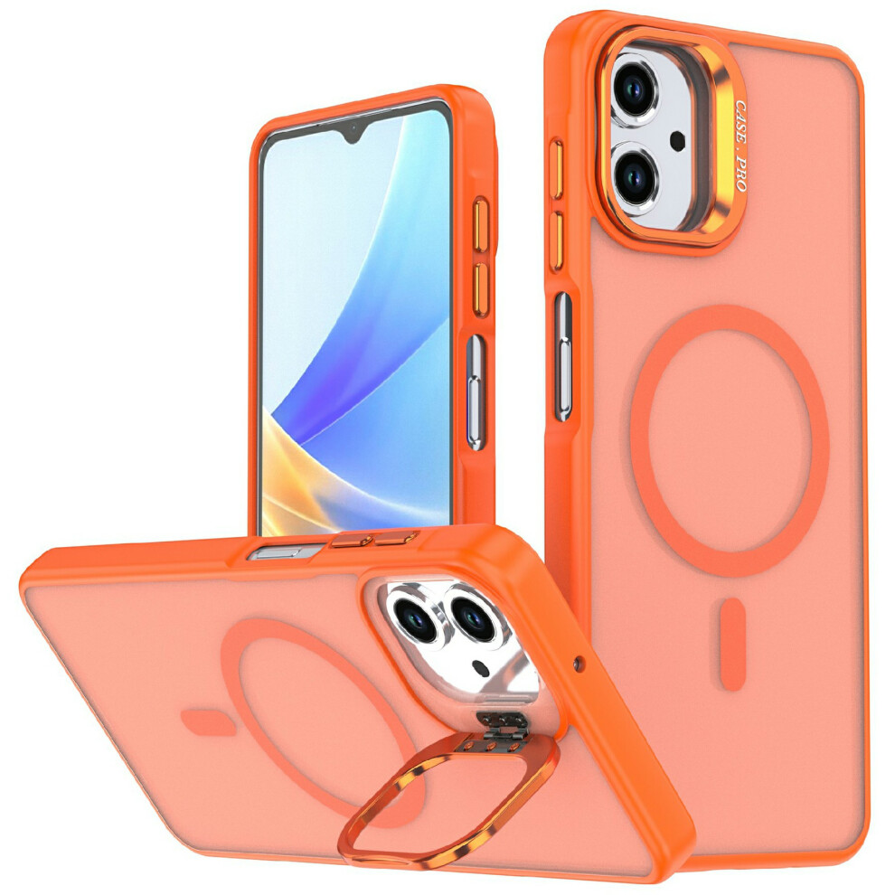 (Orange) Magnetic Case For Samsung Galaxy A07 5G / A07 4G / A06 5G / A06 4G Foldable Kickstand Matte Pc + Tpu Phone Cover Orange 6914296302301