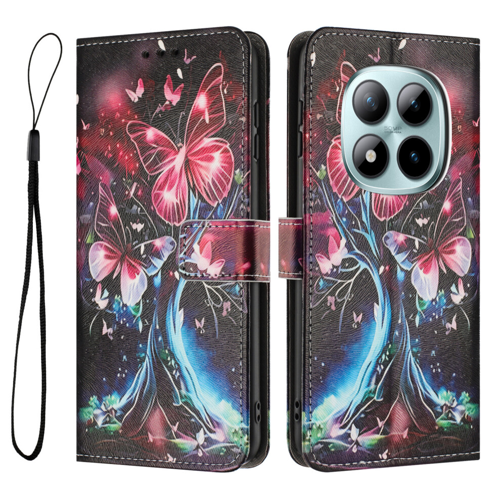 (Butterfly Tree) For Xiaomi Redmi Note 15 Pro 5G (Global) Wallet Case Pattern Printing Pu Leather Phone Cover With Lanyard 6914293696564