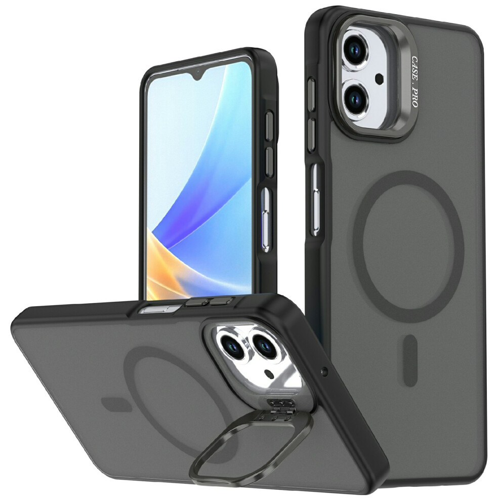 (Black) Magnetic Case For Samsung Galaxy A07 5G / A07 4G / A06 5G / A06 4G Foldable Kickstand Matte Pc + Tpu Phone Cover Black 6914298140383