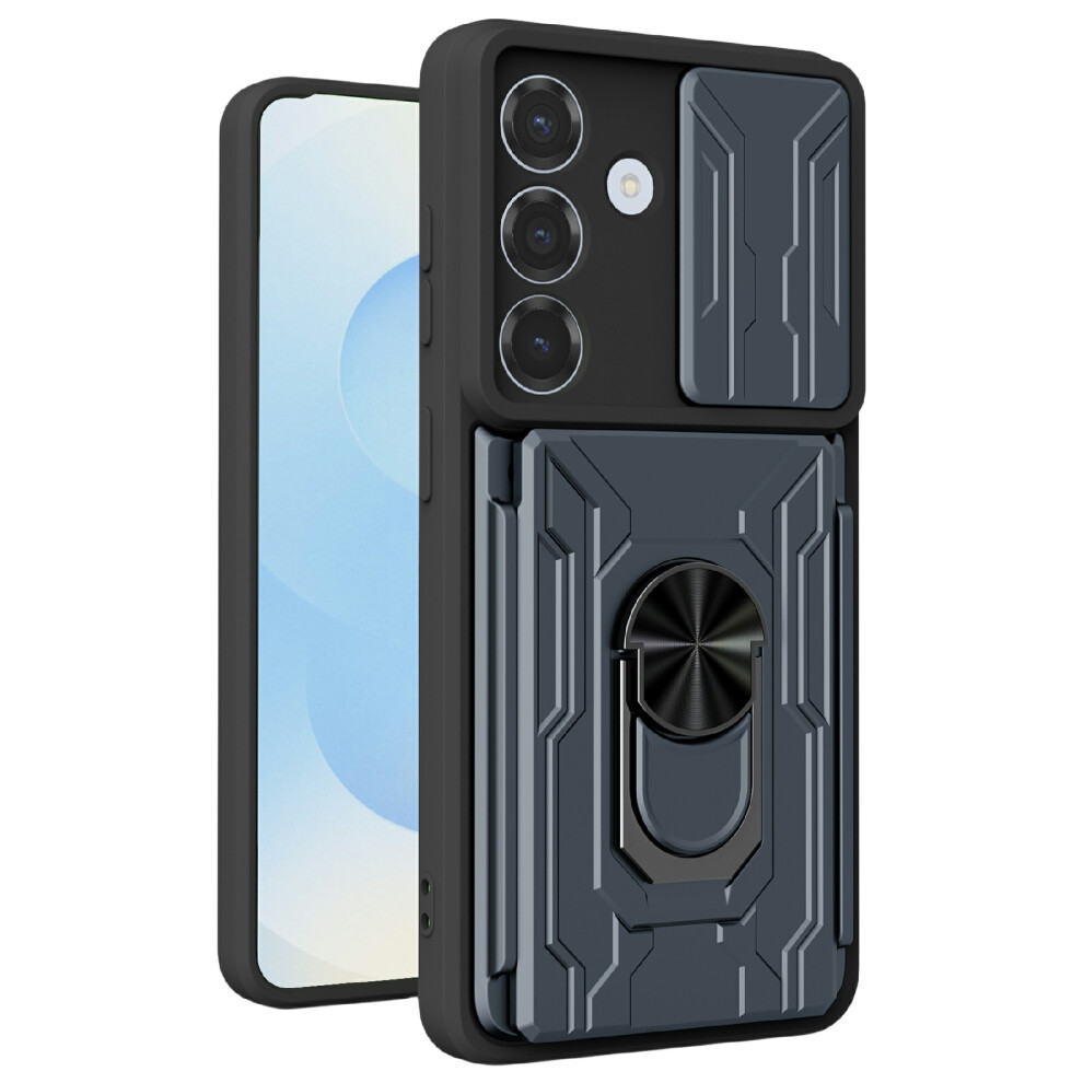 (Titanium ) For Samsung Galaxy A37 5G Case Pc + Tpu Kickstand Phone Back Cover With Camera Slider Grey 6914297879833
