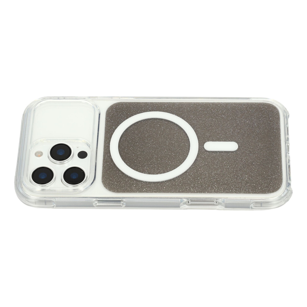 (Black) For Iphone 16 Pro Case Compatible With Magsafe Clear Glitter Shockproof Tpu Acrylic Phone Cover Black 6914298588802