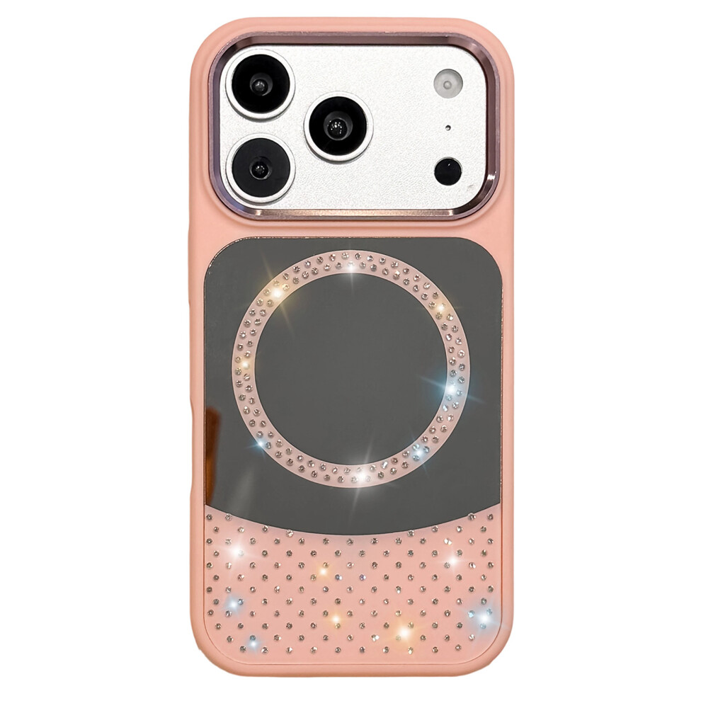 (Pink) For Iphone 17 Pro Magnetic Case Mirror Surface Tpu + Pc Shockproof Phone Cover Compatible With Magsafe Pink 6914290322169