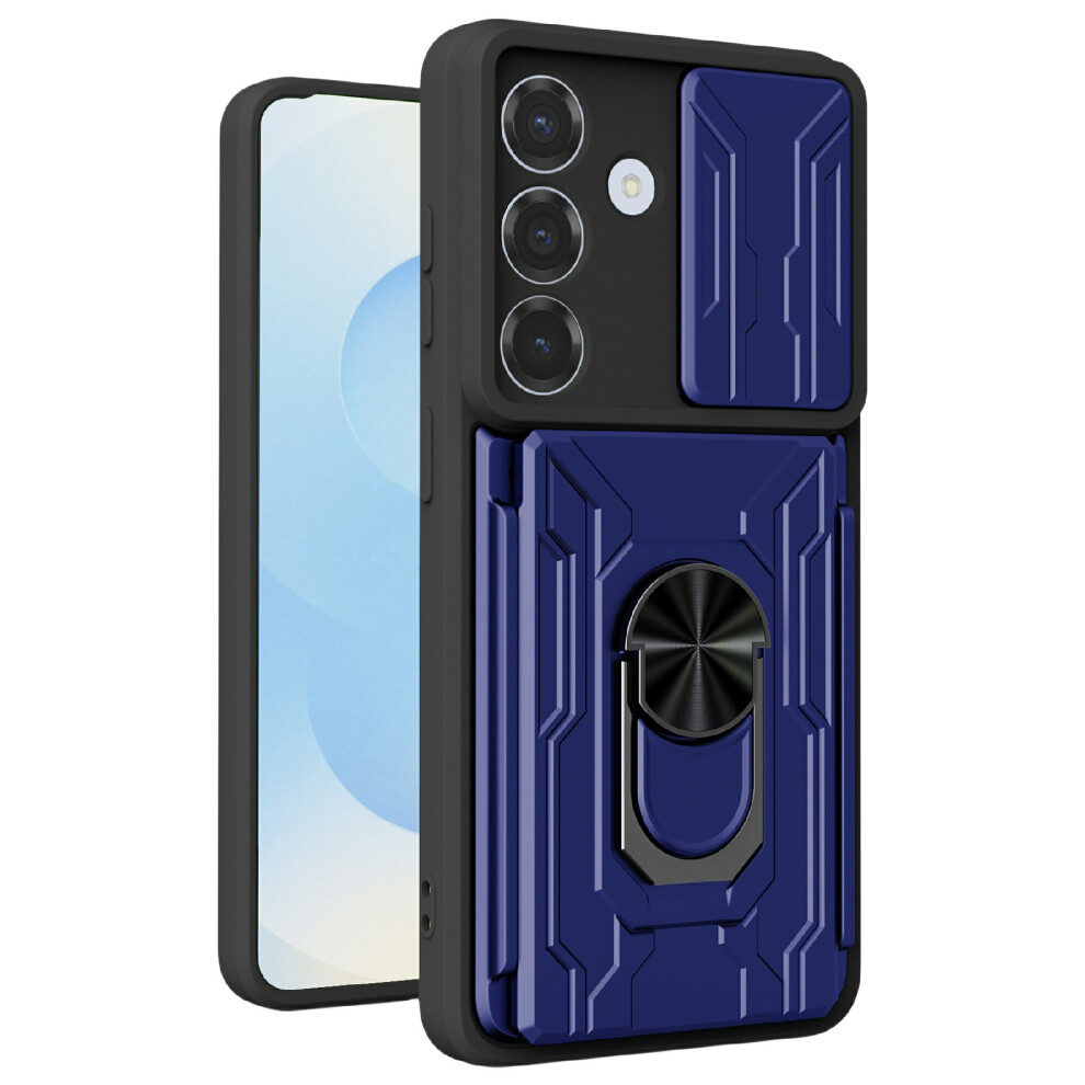 (Sapphire) For Samsung Galaxy A37 5G Case Pc + Tpu Kickstand Phone Back Cover With Camera Slider Blue 6914297719924