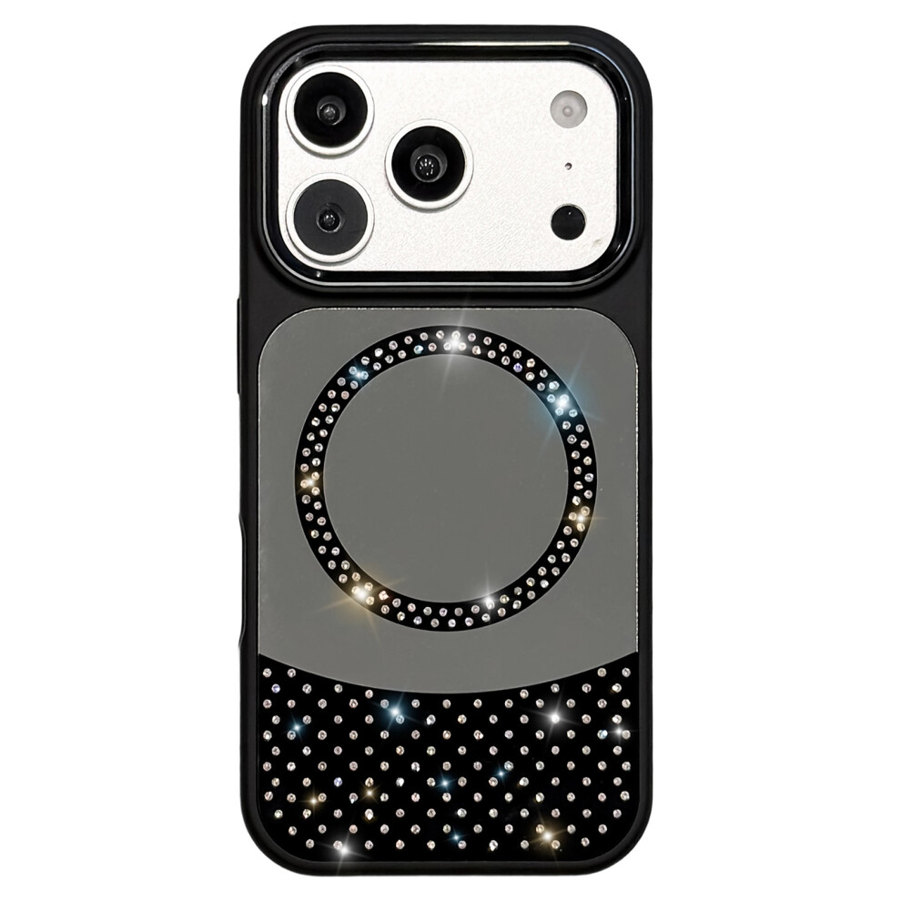(Black) For Iphone 17 Pro Magnetic Case Mirror Surface Tpu + Pc Shockproof Phone Cover Compatible With Magsafe Black 6914295719414