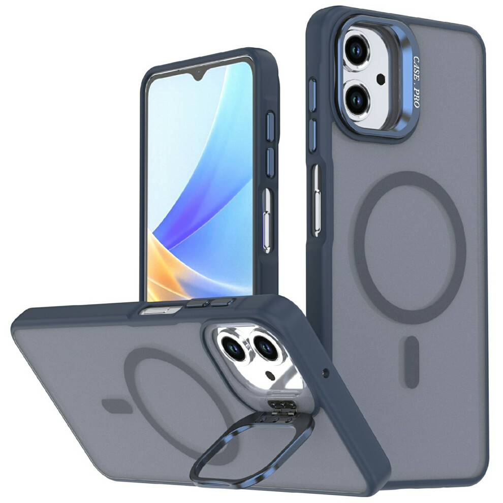 (Blue) Magnetic Case For Samsung Galaxy A07 5G / A07 4G / A06 5G / A06 4G Foldable Kickstand Matte Pc + Tpu Phone Cover Blue 6914294826663