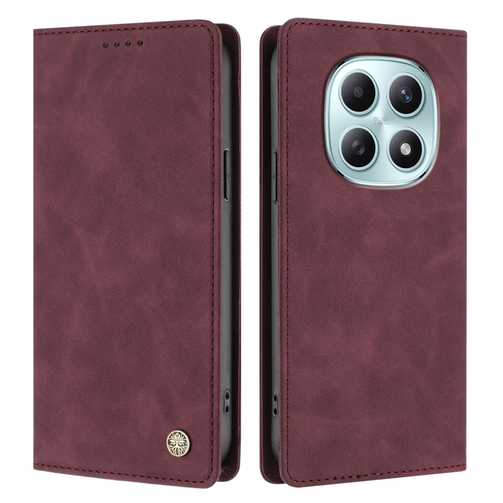 (Wine ) For Xiaomi Poco M8 5G / Xiaomi Mi Note 15 4G (Global) / Xiaomi Mi Note 15 5G (Global) Case Hx Rfid Blocking Wallet Red 6914299951810