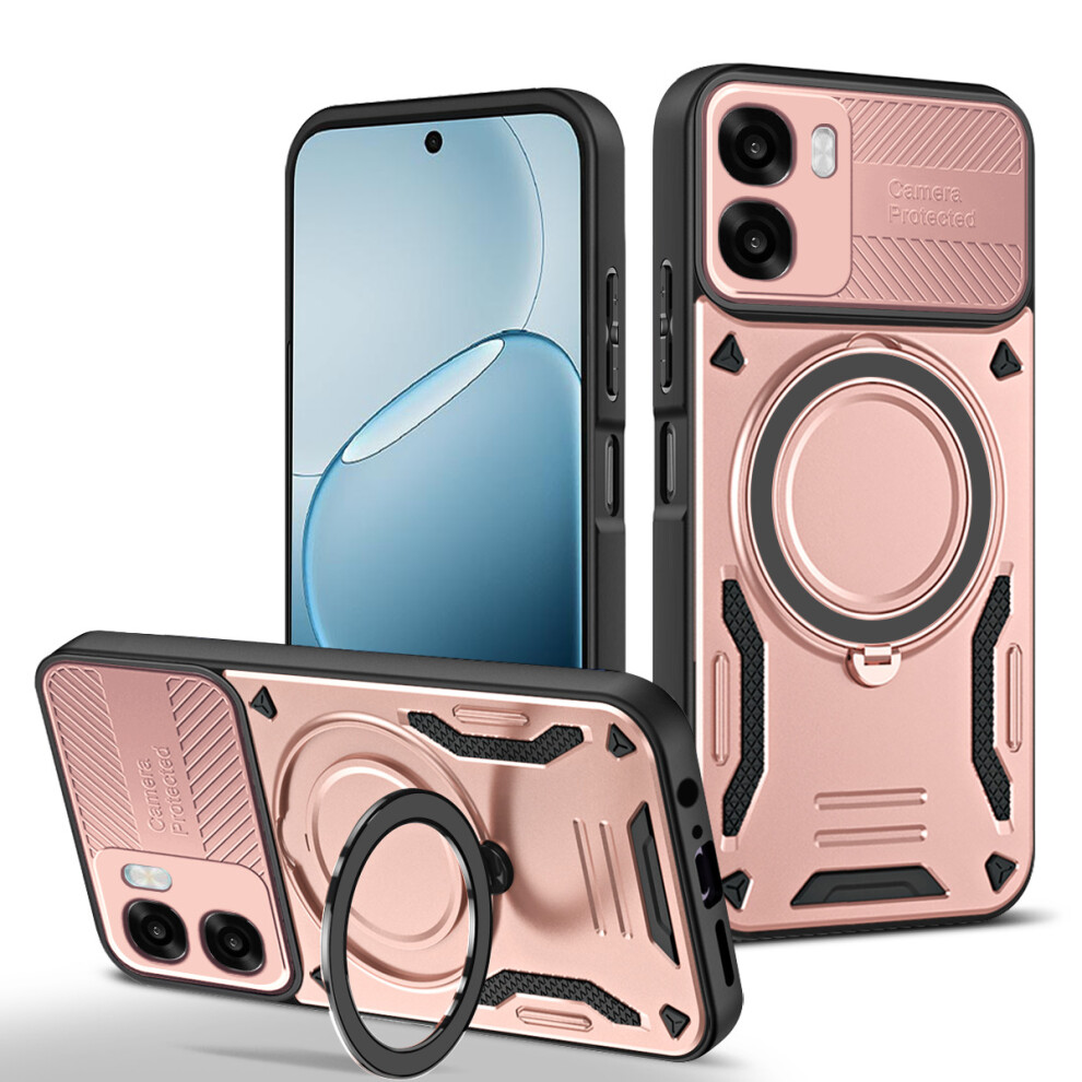 (Rose ) Magnetic Case For Oppo A6x 5G / A6x 4G Shockproof Tpu + Pc Phone Back Cover With Kickstand Gold 6914299264446