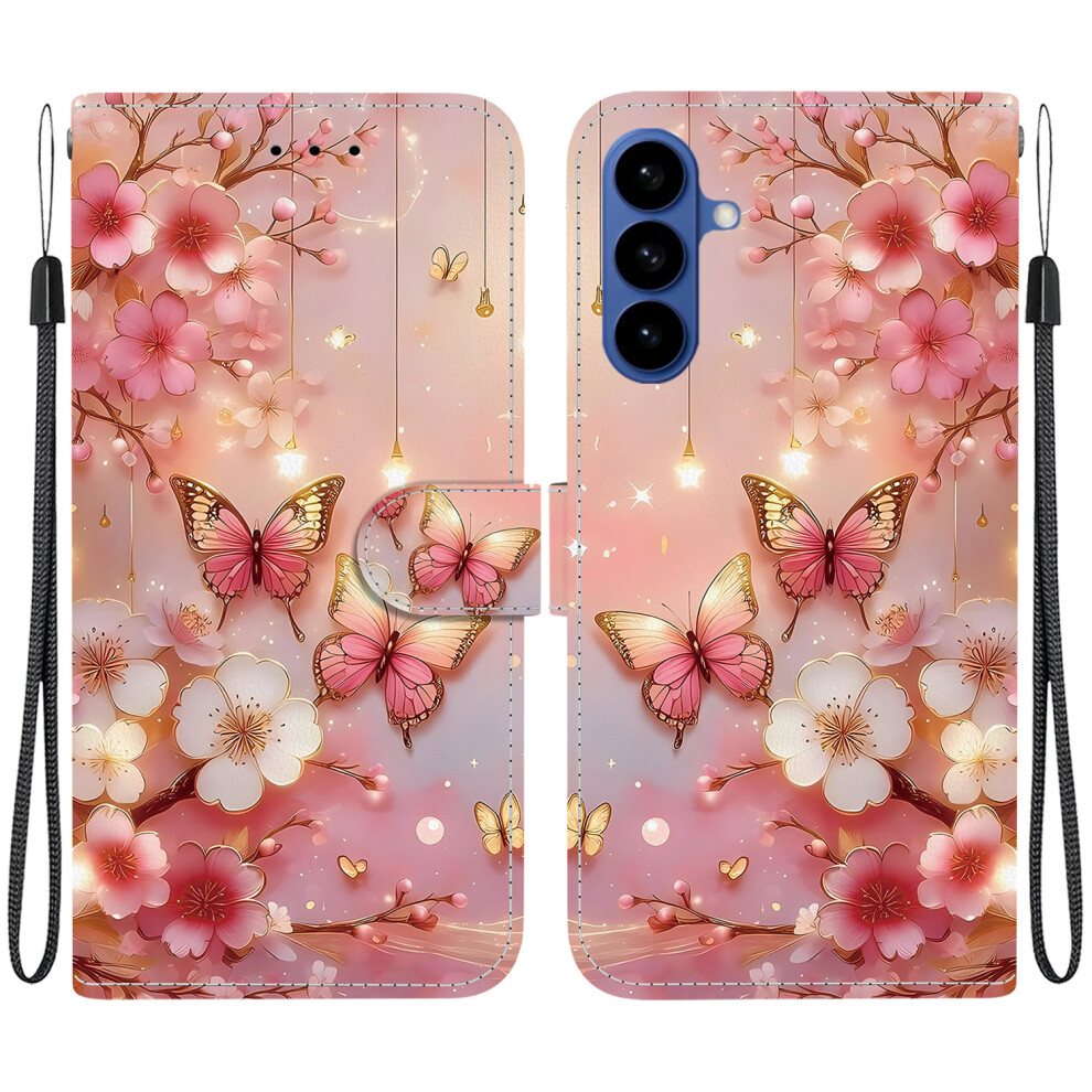 (Lantern Butterfly) For Samsung Galaxy S26+ Leather Case Stand Wallet Pattern Printing Phone Cover With Wrist Strap 6914295341820