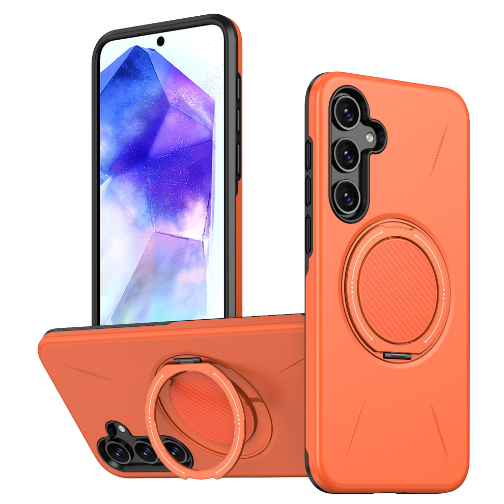 (Orange) For Samsung Galaxy A05s 4G Magnetic Case Rotating Kickstand Tpu + Pc Phone Cover Orange 6914299640103