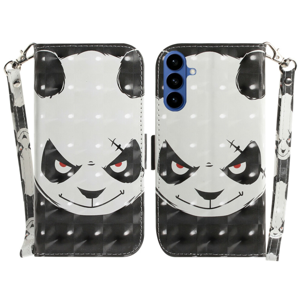 (Angry Panda) For Samsung Galaxy A37 5G Case Pattern Printing Leather Wallet Phone Cover With Wrist Strap 6914292807510