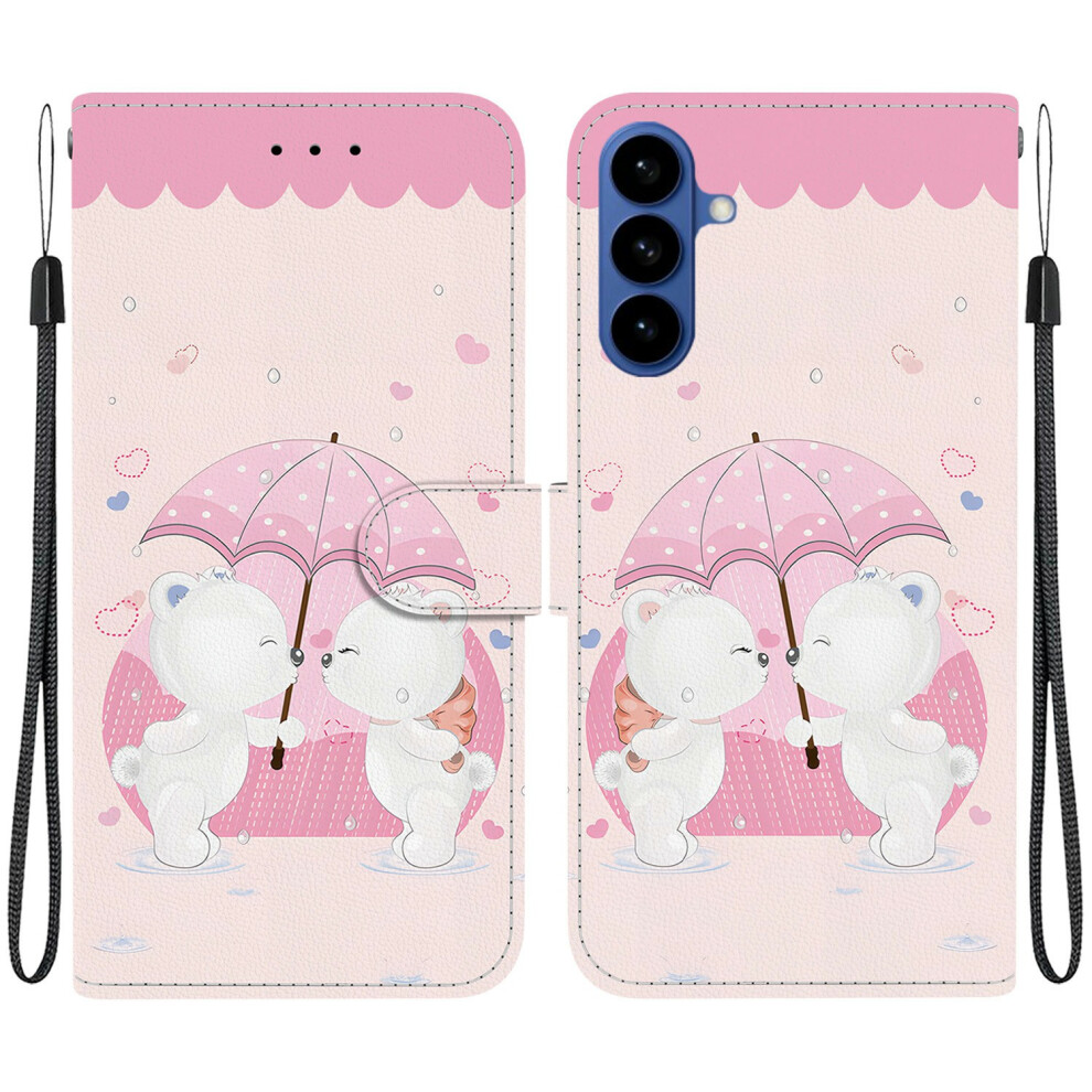 (Cartoon Couple Bear) For Samsung Galaxy A37 5G Case Pattern Printing Leather Flip Wallet Phone Cover With Lanyard 6914295098021