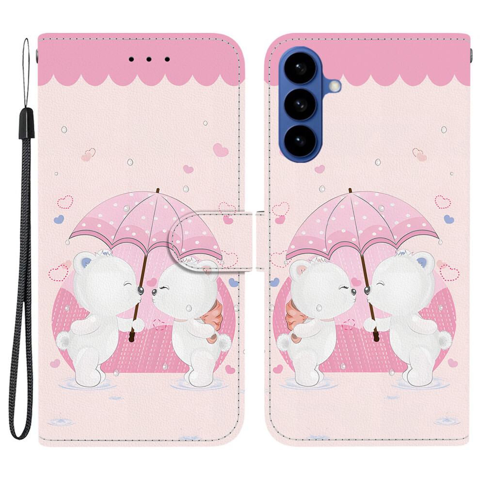 (Cartoon Couple Bear) For Samsung Galaxy S26+ Case Pattern Printing Leather Flip Wallet Phone Cover With Lanyard 6914296620405