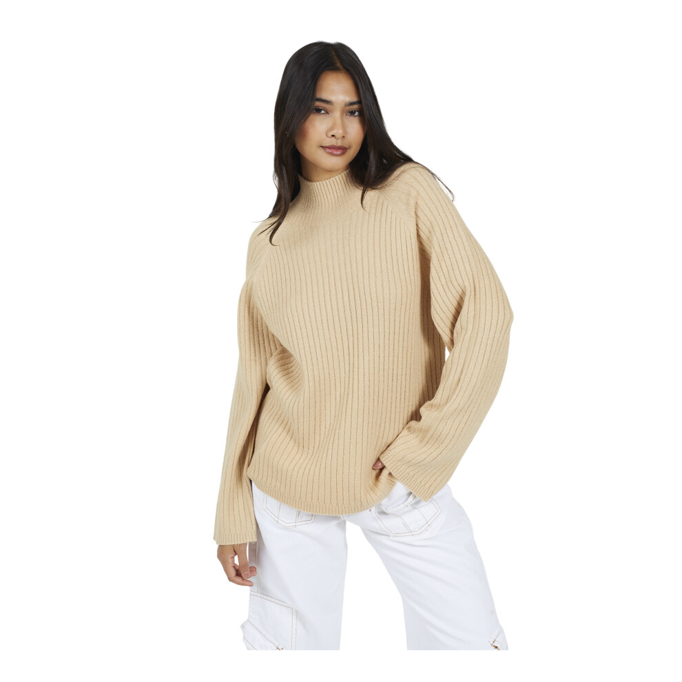 Brave Soul (Xl, Biscuit) Womens/Ladies Mossy Yarn Turtle Neck Jumper