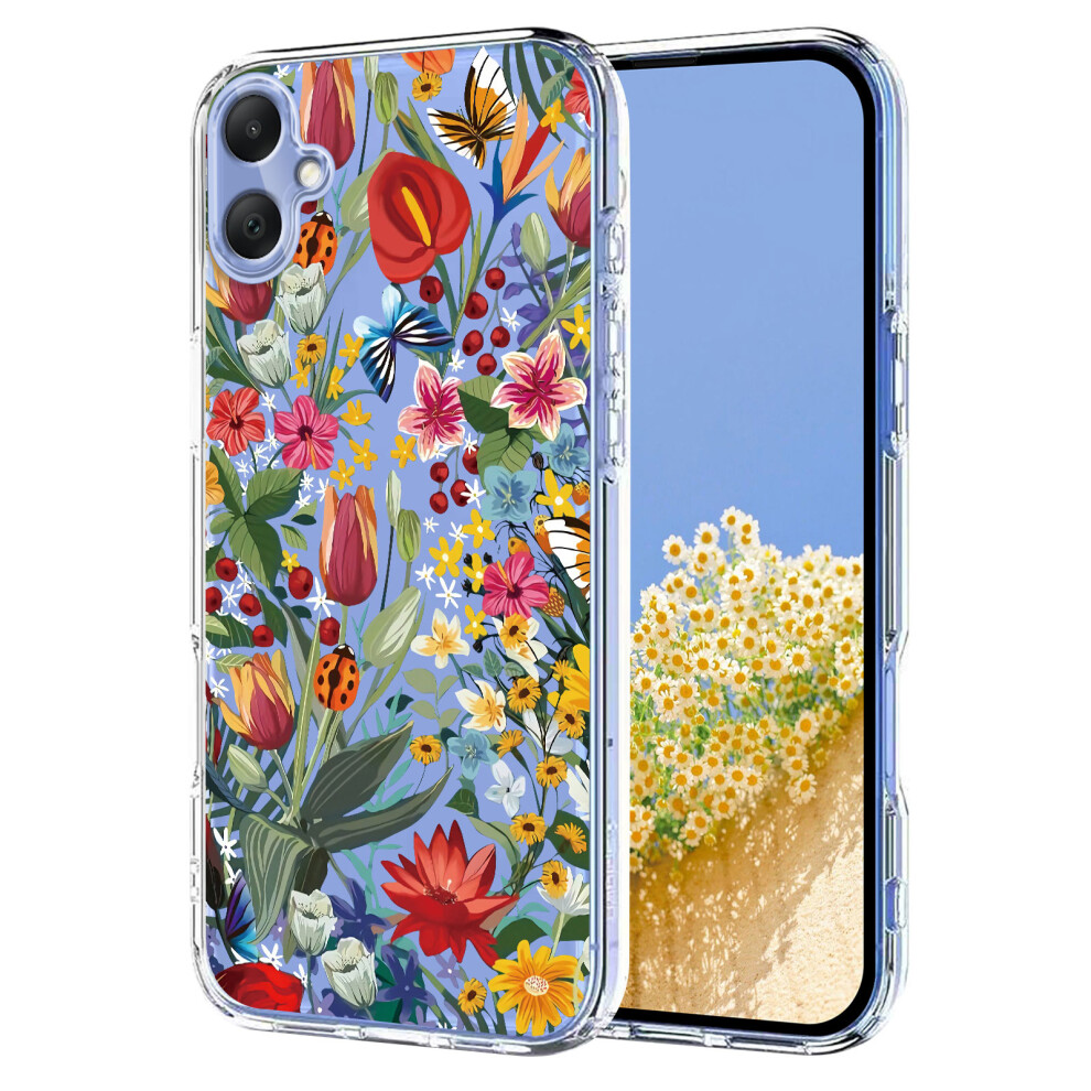 (Lilies) For Samsung Galaxy A06 4G / Galaxy A06 5G Case Butterfly Floral Pattern Printing Tpu Phone Back Cover 6914296715132